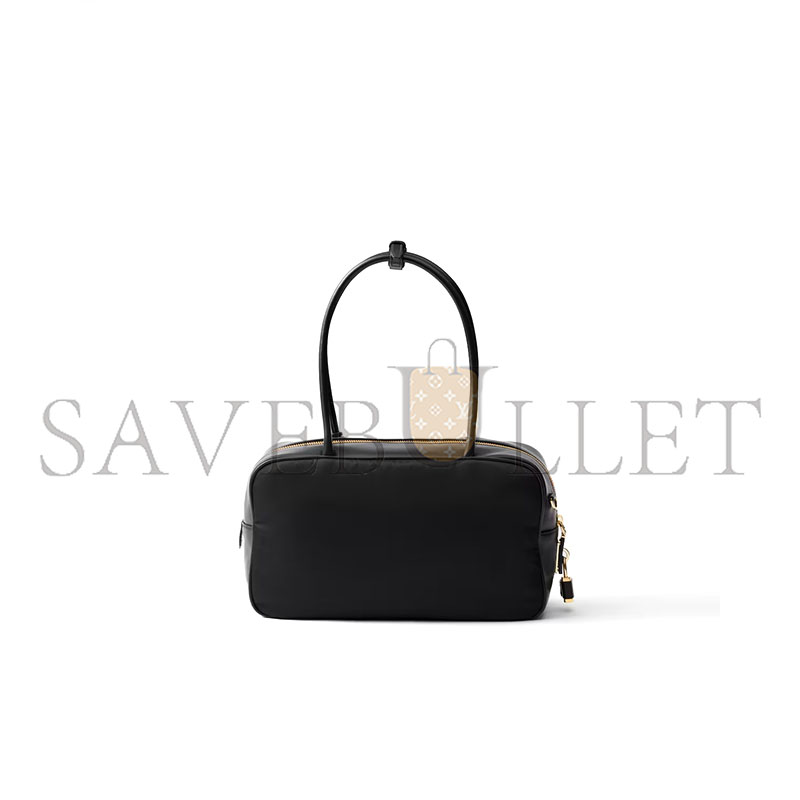 PRADA RE-NYLON AND LEATHER MEDIUM TOP-HANDLE BAG WITH PADLOCK 1BB132 (30*17.5*10cm) PRADA RE-NYLON AND LEATHER MEDIUM TOP-HANDLE BAG WITH PADLOCK 1BB132 (30*17.5*10cm)